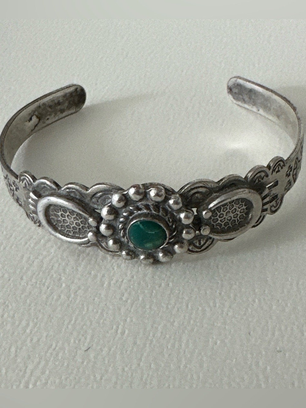 Fred Harvey Era Silver Turquoise Cuff Bracelet